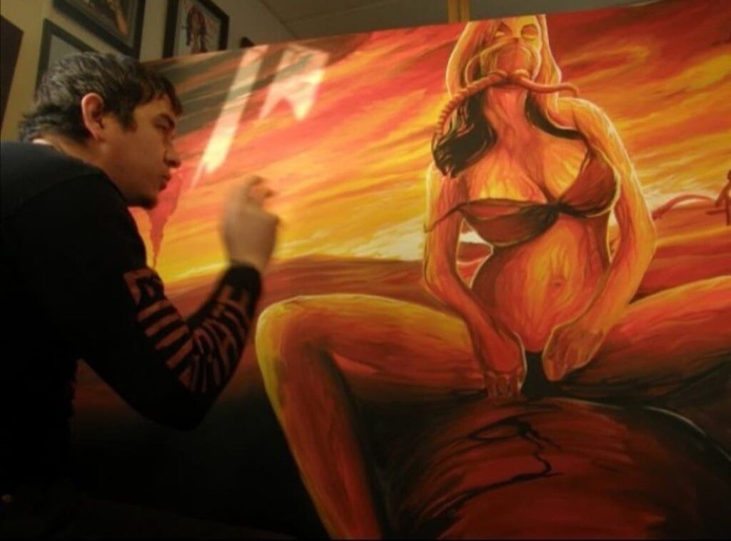Painting of women as victims in the sex culture