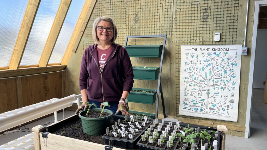 UCN Science Professor, Katrin Stedronsky, is using the greenhouse as a hands-on biology lab