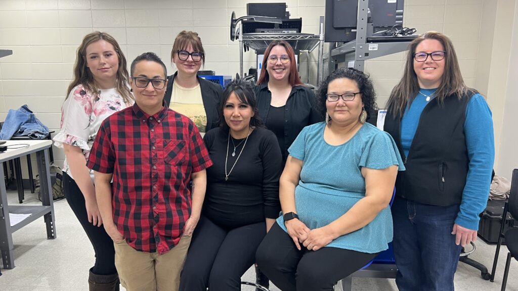 Information technology students in class.