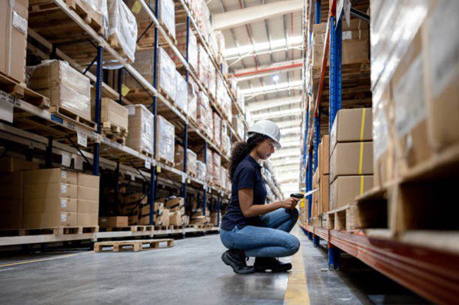 Woman checking inventory.